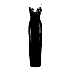 Atsuko Kudo Latex Miss T Column Dress in supatex black