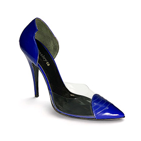 Atsuko Kudo Latex Handmade Italian Mme. Ambivalent Shoes in CobaltBlue
