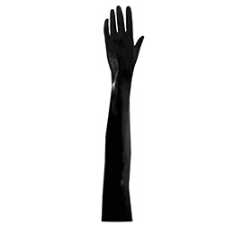 Atsuko Kudo Latex Moulded Evening Length Gloves in Black