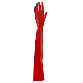 Atsuko Kudo Latex Moulded Opera Gloves in Red