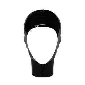 Atsuko Kudo Latex Open Faced Panelled Hood in supatex black