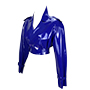 Atsuko Kudo ラテックス オーバーサイズ トレンチジャケット in Supatex Royal Blue / Supatex Royal Blue | アツコクドウ