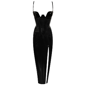 Atsuko Kudo Latex Paris Cup Evening Dress   in supatex black