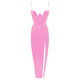 Atsuko Kudo Latex Paris Cup Evening Dress in bubblegum pink