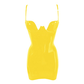 Atsuko Kudo Latex Paris Cup Mini Dress in Supatex Yellow