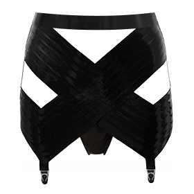 Atsuko Kudo Latex Paris Girdle Skirt in Supatex Black