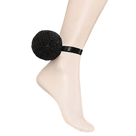 Atsuko Kudo Latex PomPom Ankle Bracelet in supatex black