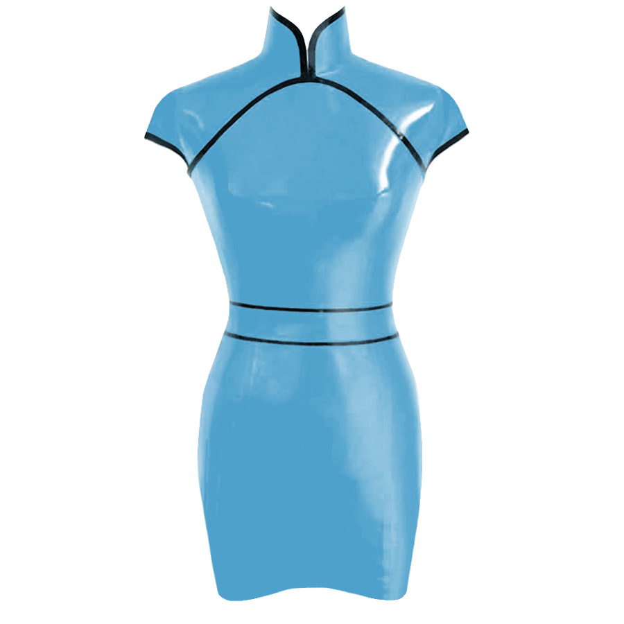 Atsuko Kudo Latex RT チャイナミニドレス with ベルト in 
