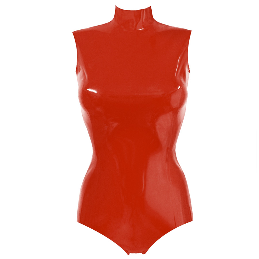 Atsuko Kudo Latex Sleeveless Joy Bodysuit in Red