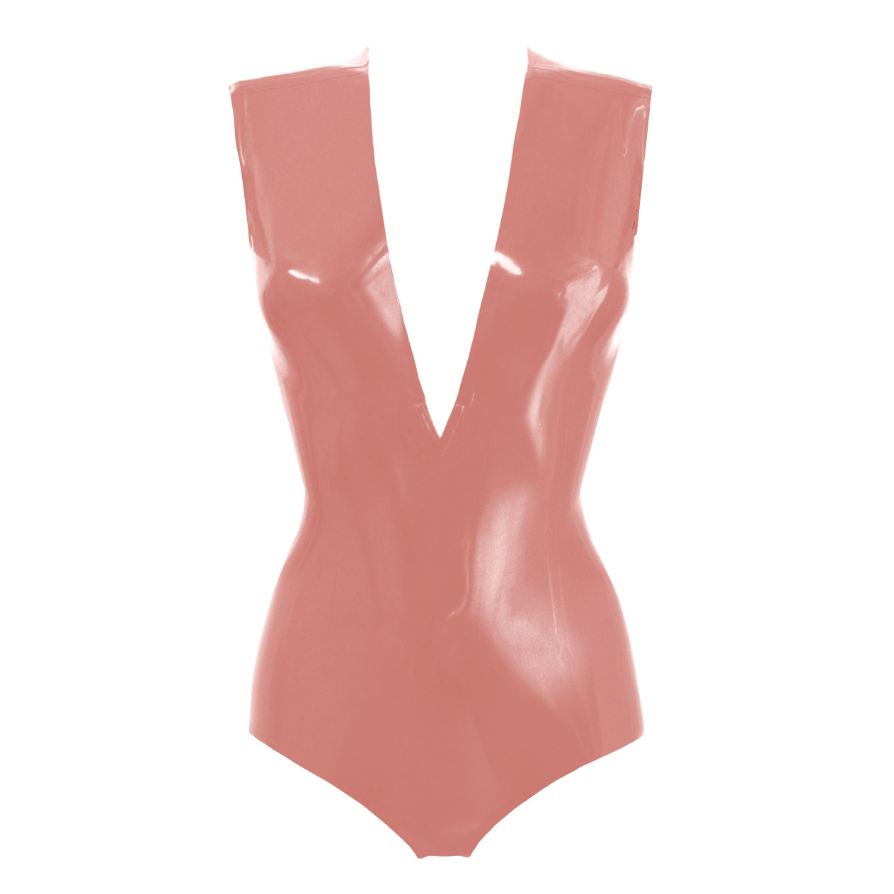 Atsuko Kudo Latex Sleeveless Linde Bodysuit  in supatex light brown