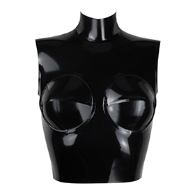 Atsuko Kudo Latex Sleeveless Storm Cup W Top in supatex black