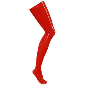 Atsuko Kudo Latex Stockings hold up tabs in Supatex Red