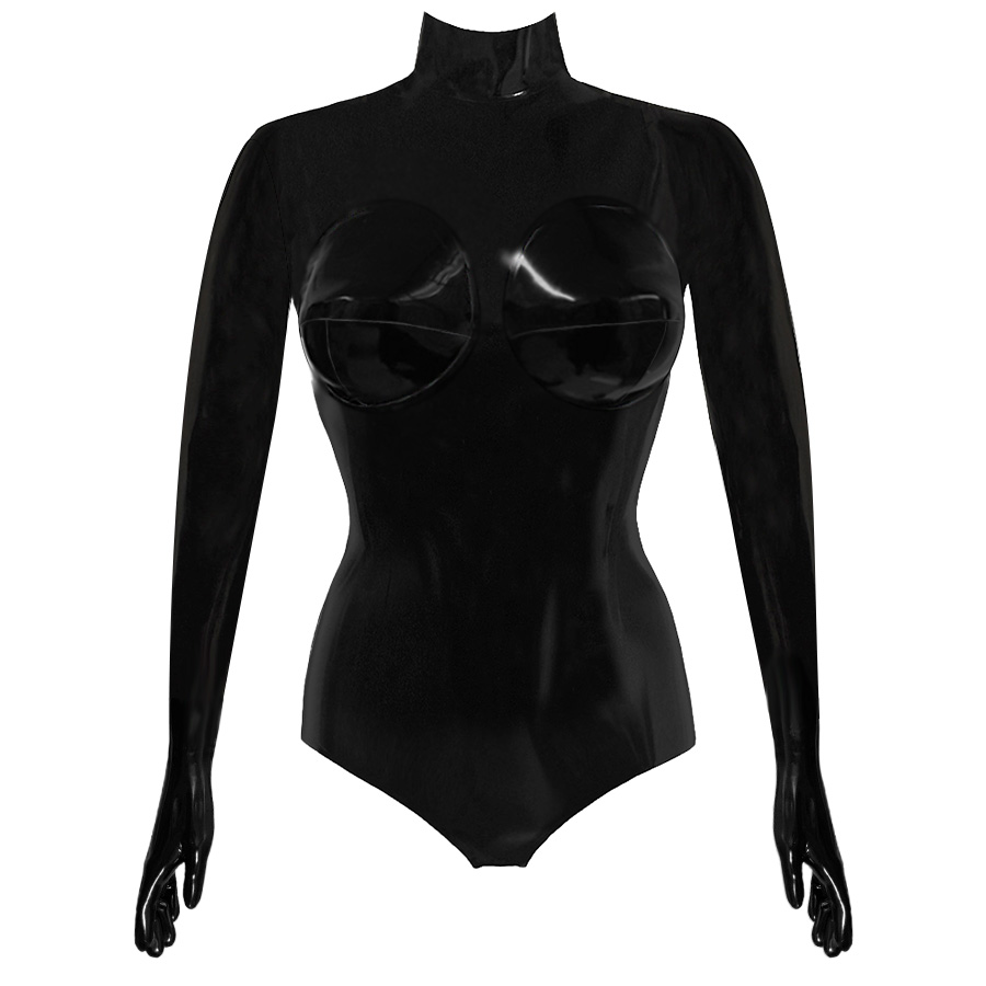 Atsuko Kudo Latex Storm Cup Bodysuit in Black