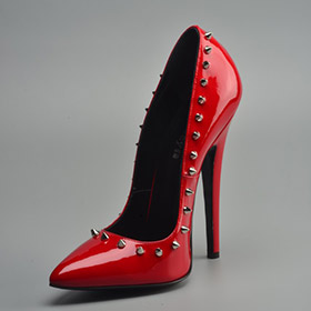 Atsuko Kudo Latex Handmade Italian Talonissima Shoes in Red Patent Leather