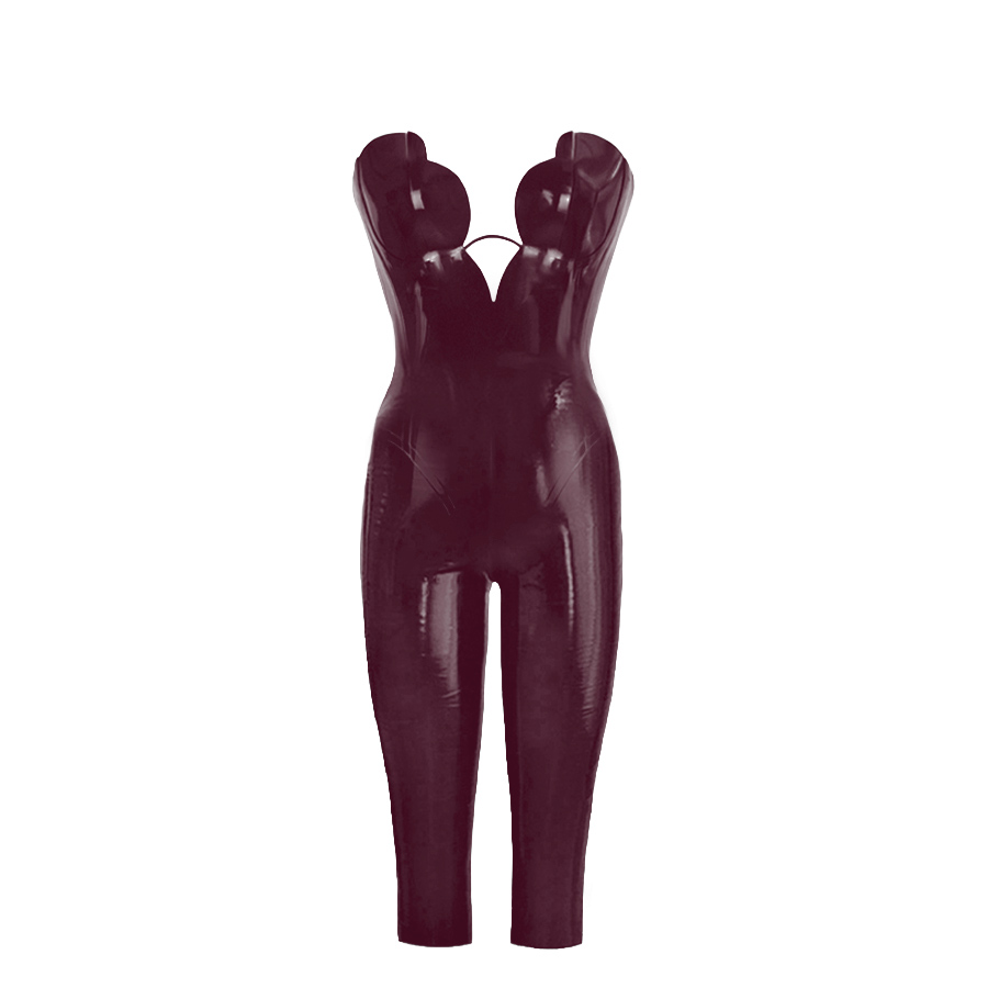 Atsuko Kudo Latex チューリップカップ キャットスーツ in 