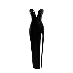 Atsuko Kudo Latex Tulip Cup Evening Dress  in Supatex Black