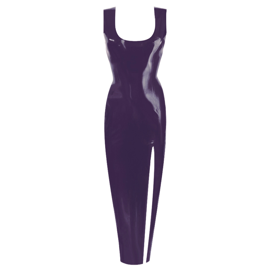 Atsuko Kudo Latex Vest Evening Dress in Supatex Purple